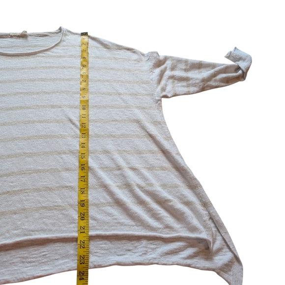 Eileen Fisher Organic Linen Blend Striped Sweater Women's M Fisherman Mature - Picture 14 of 14